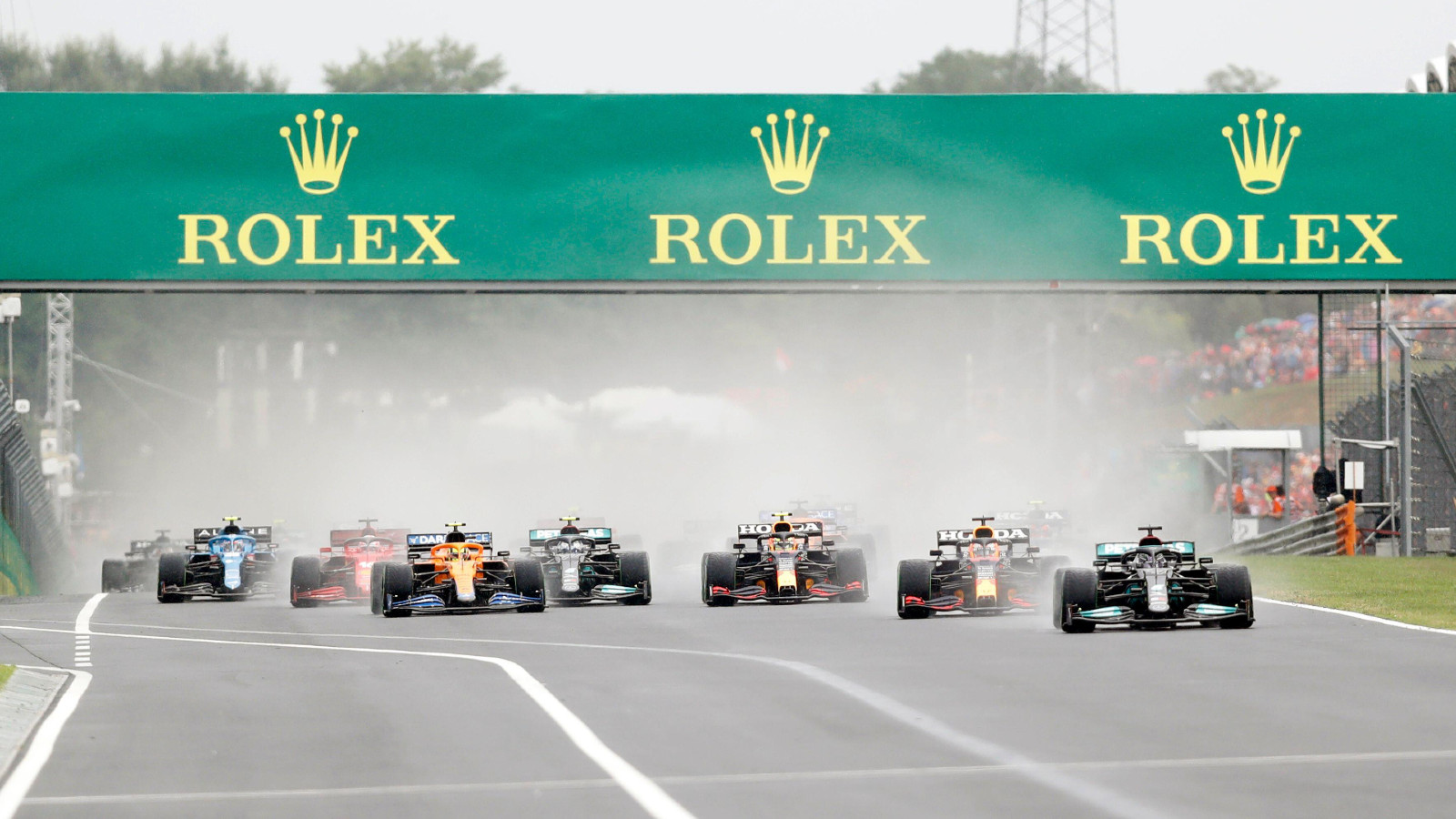 The start of the 2021 Hungarian Grand Prix. Budapest, July 2021.