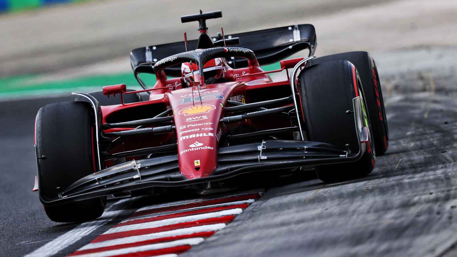 Charles Leclerc drives in FP2. Hungary July 2022.