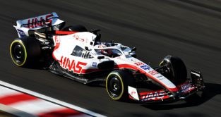 Kevin Magnussen driving the upgraded Haas VF-22. Hungary, July 2022.
