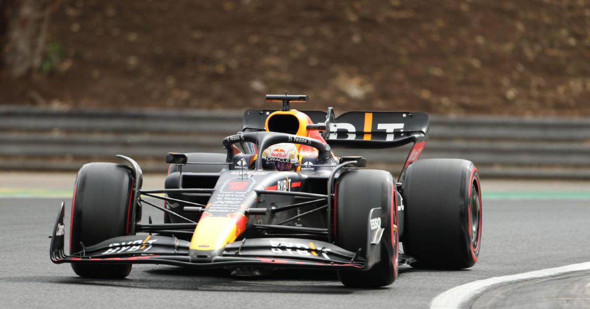 Max Verstappen's Red Bull during Hungarian GP qualifying. Hungaroring July 2022.