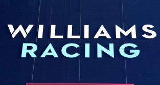 The Williams logo on its motorhome. Imola April 2022.