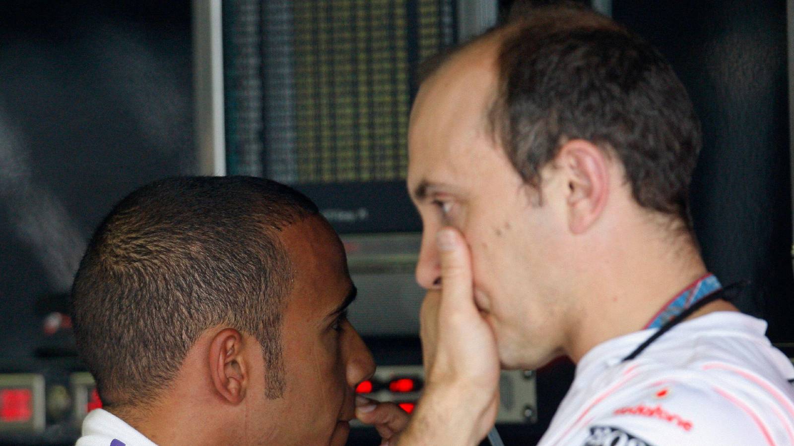 Phil Prew next to Lewis Hamilton. Montreal June 2008.