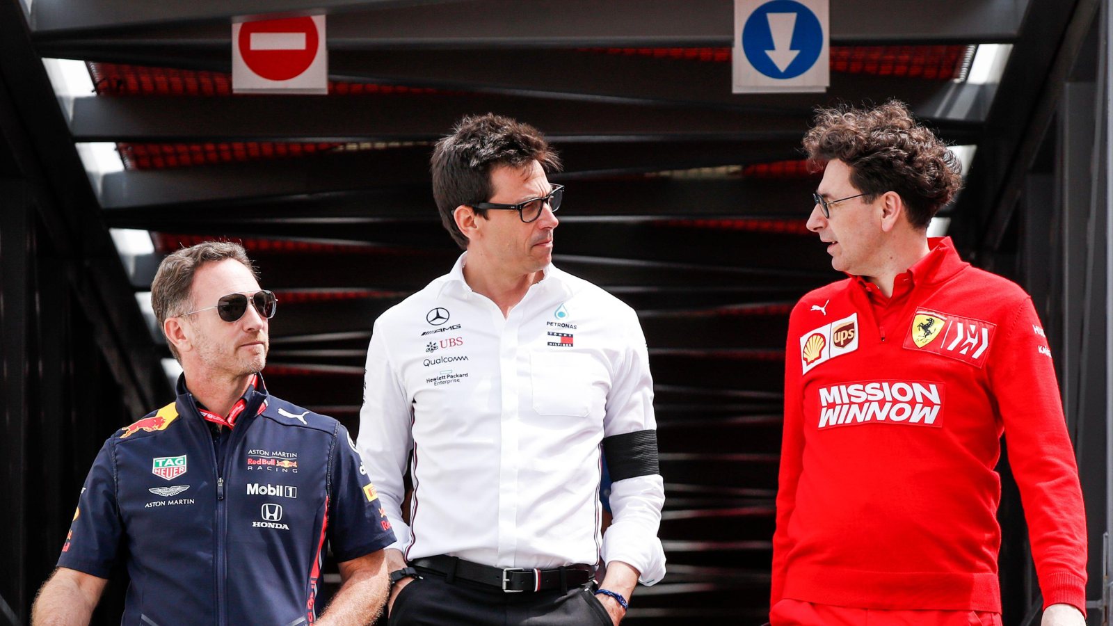 Christian Horner, Toto Wolff and Mattia Binotto. Monaco, May 2019.