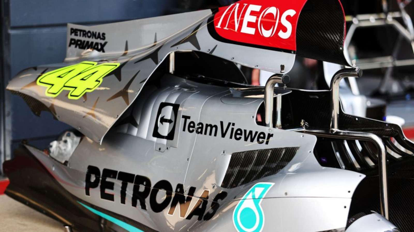 Bodywork for Lewis Hamilton's Mercedes W13. Britain July 2022