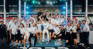 Mercedes' Stoffel Vandoorne wins the Formula E title. Seoul, August 2022.
