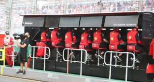 Ferrari pit wall at the Australian GP. Melbourne April 2022.