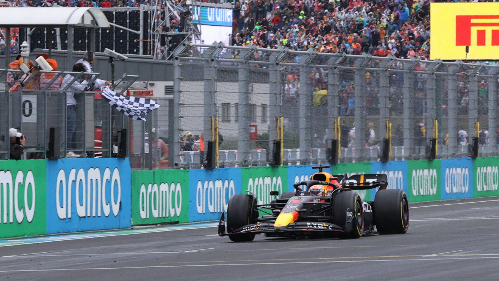 Red Bull's Max Verstappen wins the Hungarian Grand Prix. Budapest, July 2022.