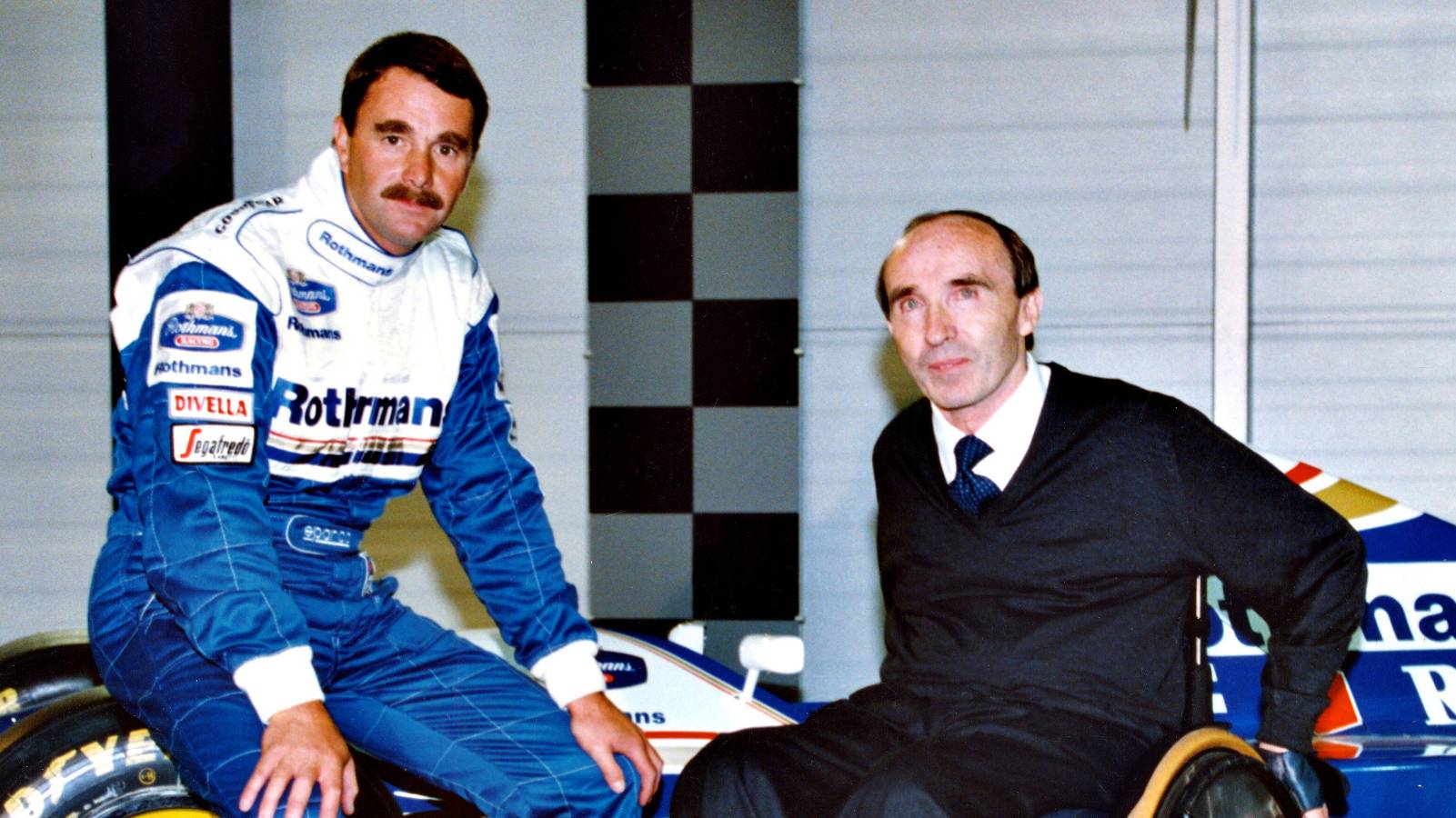Nigel Mansell with Sir Frank Williams upon his return to the team in 1994.
