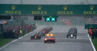 Belgian Grand Prix starts behind the Safety Car. Spa-Francorchamps, F1 August 2021.