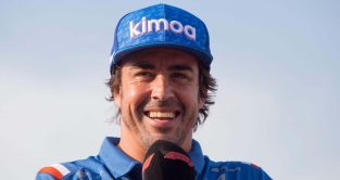 Fernando Alonso smiles while talking. Hungary July 2022.