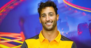 Daniel Ricciardo smiles in the press conference. Spa August 2022.