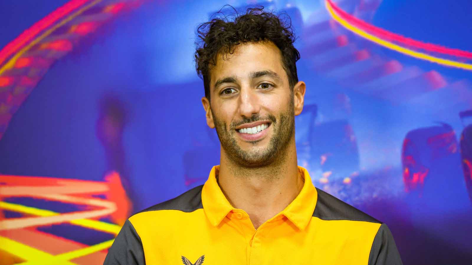 Daniel Ricciardo smiles in the press conference. Spa August 2022.