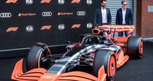 Mocked-up Audi Formula 1 car. Spa-Francorchamps August 2022.