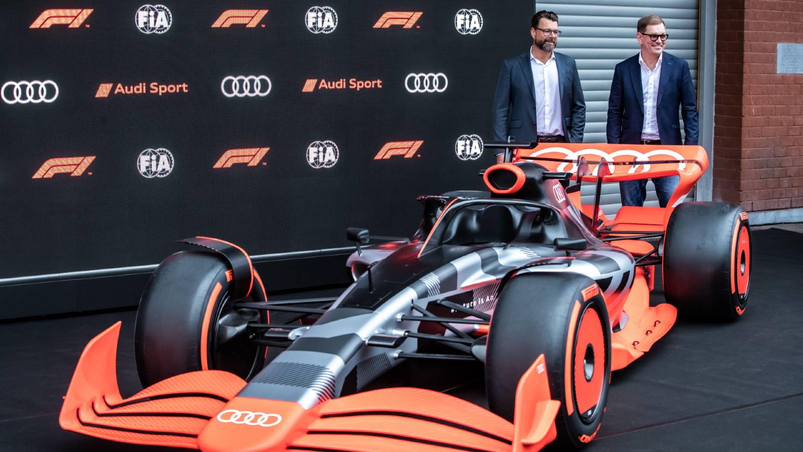 Mocked-up Audi Formula 1 car. Spa-Francorchamps August 2022.