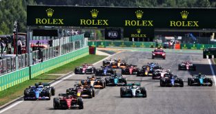 比利时大奖赛开始。Spa-Francorchamps, 2022年8月。F1 2023