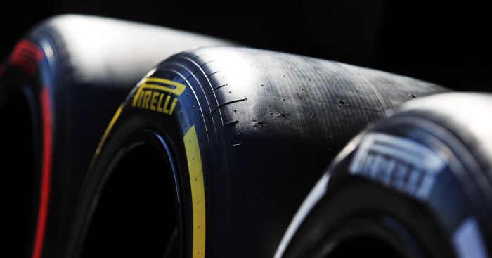 倍耐力F1轮胎排队。赞德沃特，2022年9月。