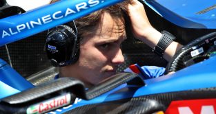Oscar Piastri sitting in the Alpine F1 car. Canada June 2022