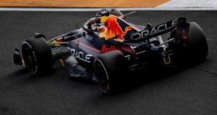 Red Bull's Max Verstappen on track at the Dutch Grand Prix. Zandvoort, September 2022.