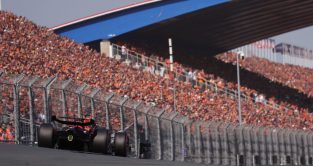 Red Bull's Max Verstappen on track during the Dutch Grand Prix. Zandvoort, September 2022.