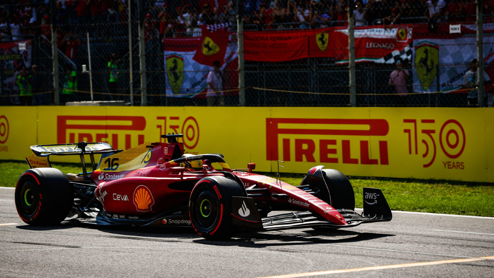 Ferrari's Charles Leclerc at the Italian Grand Prix. Monza, September 2022.