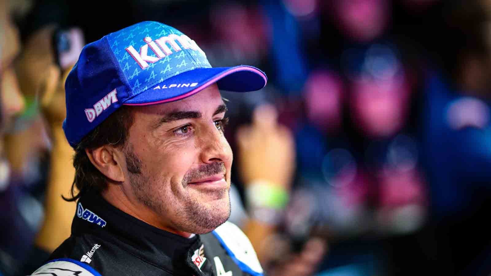 Fernando Alonso is interviewed. Monza September 2022.