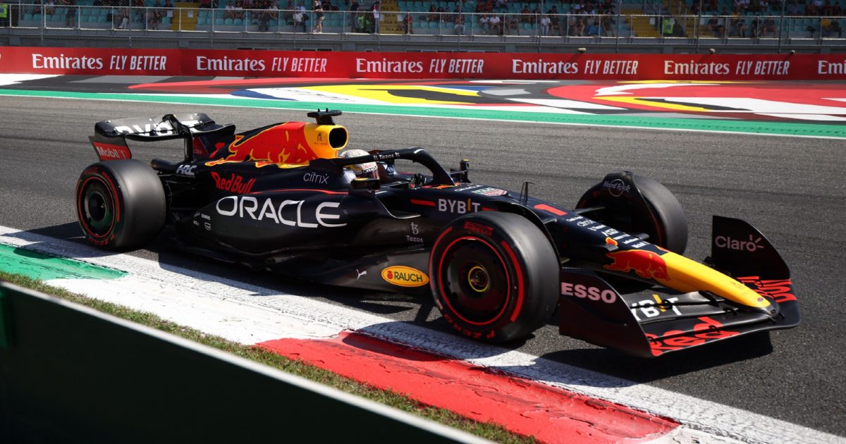 红牛的Max Verstappen在意大利大奖赛期间。蒙扎,2022年9月。