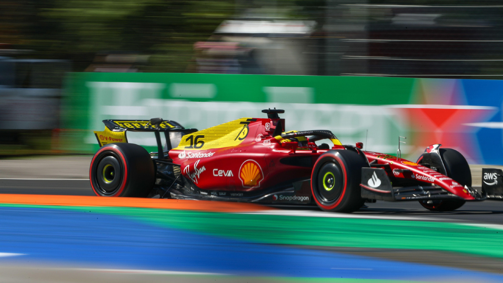 Ferrari's Charles Leclerc during the Italian Grand Prix. Monza, September 2022.