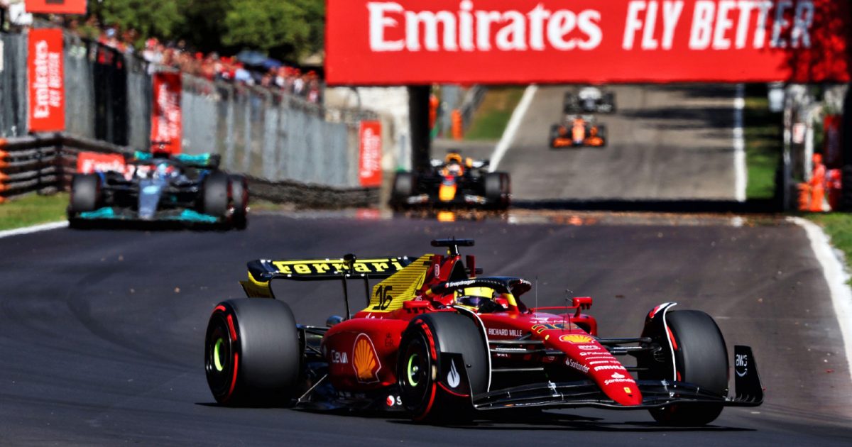 Ferrari's Charles Leclerc on track during the Italian Grand Prix. Monza, September 2022.