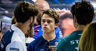 Nyck de Vries talking to Pierre Gasly. Monza September 2022.