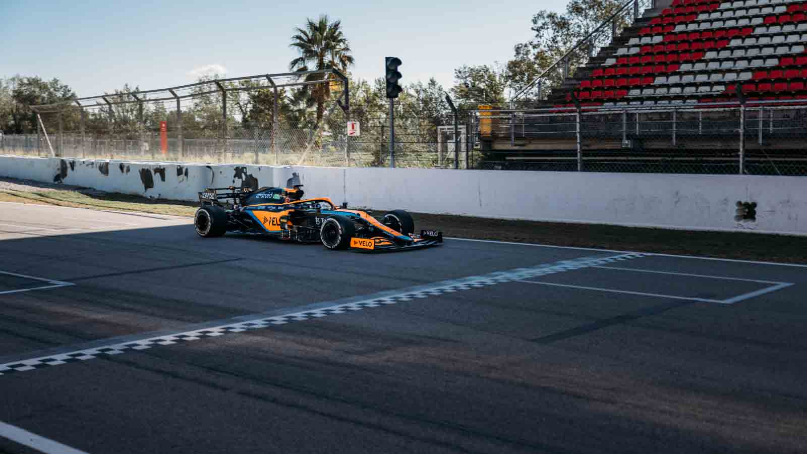 Pato O'Ward drives the 2021 McLaren. Barcelona September 2022.