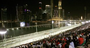 View of the Singapore GP. Marina Bay September 2009.