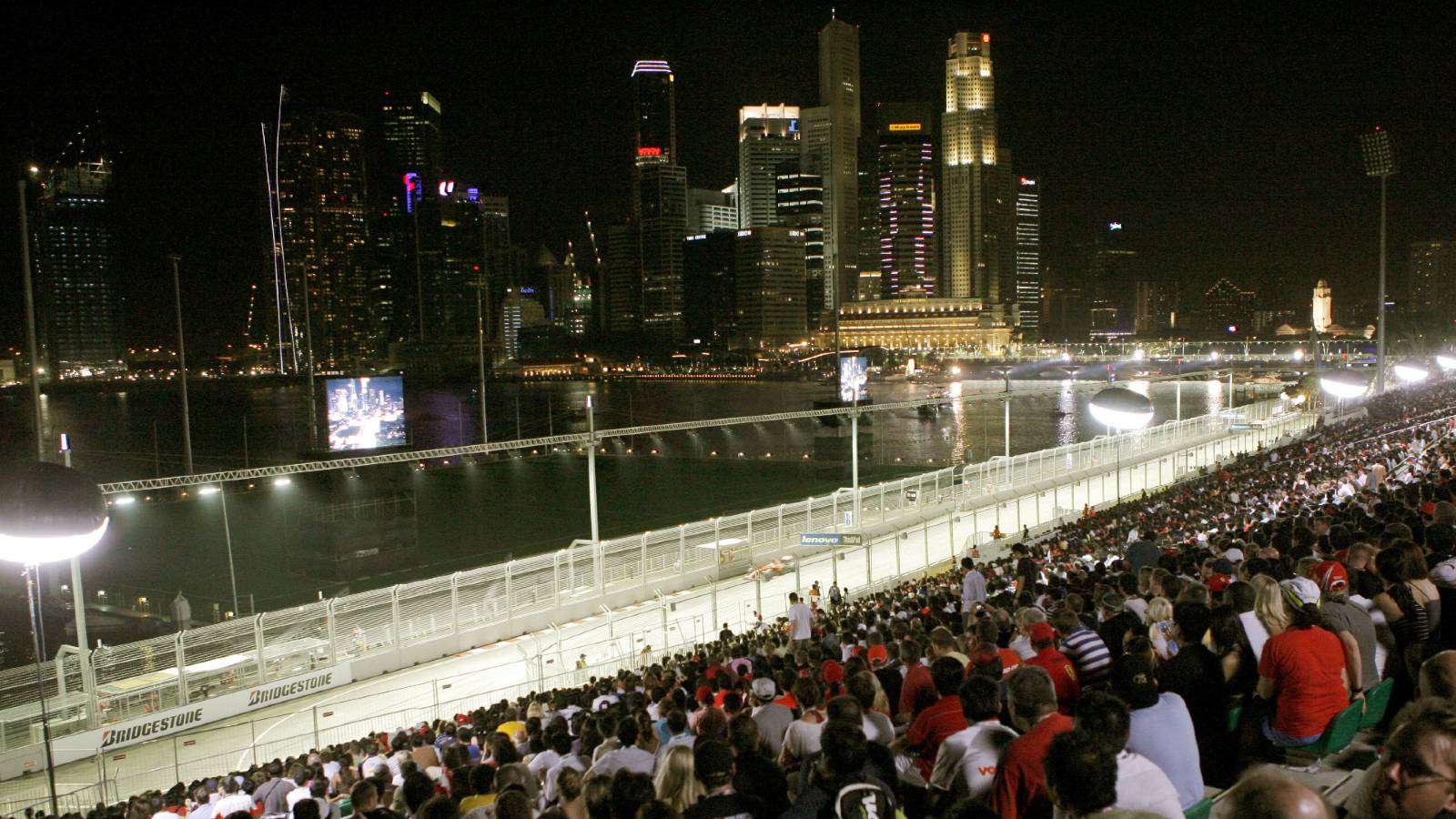 View of the Singapore GP. Marina Bay September 2009.