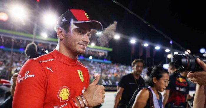 Charles Leclerc gives a thumbs up. Singapore October 2022.