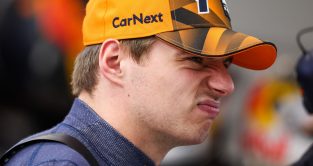 Max Verstappen scrunched up face. Singapore October 2022