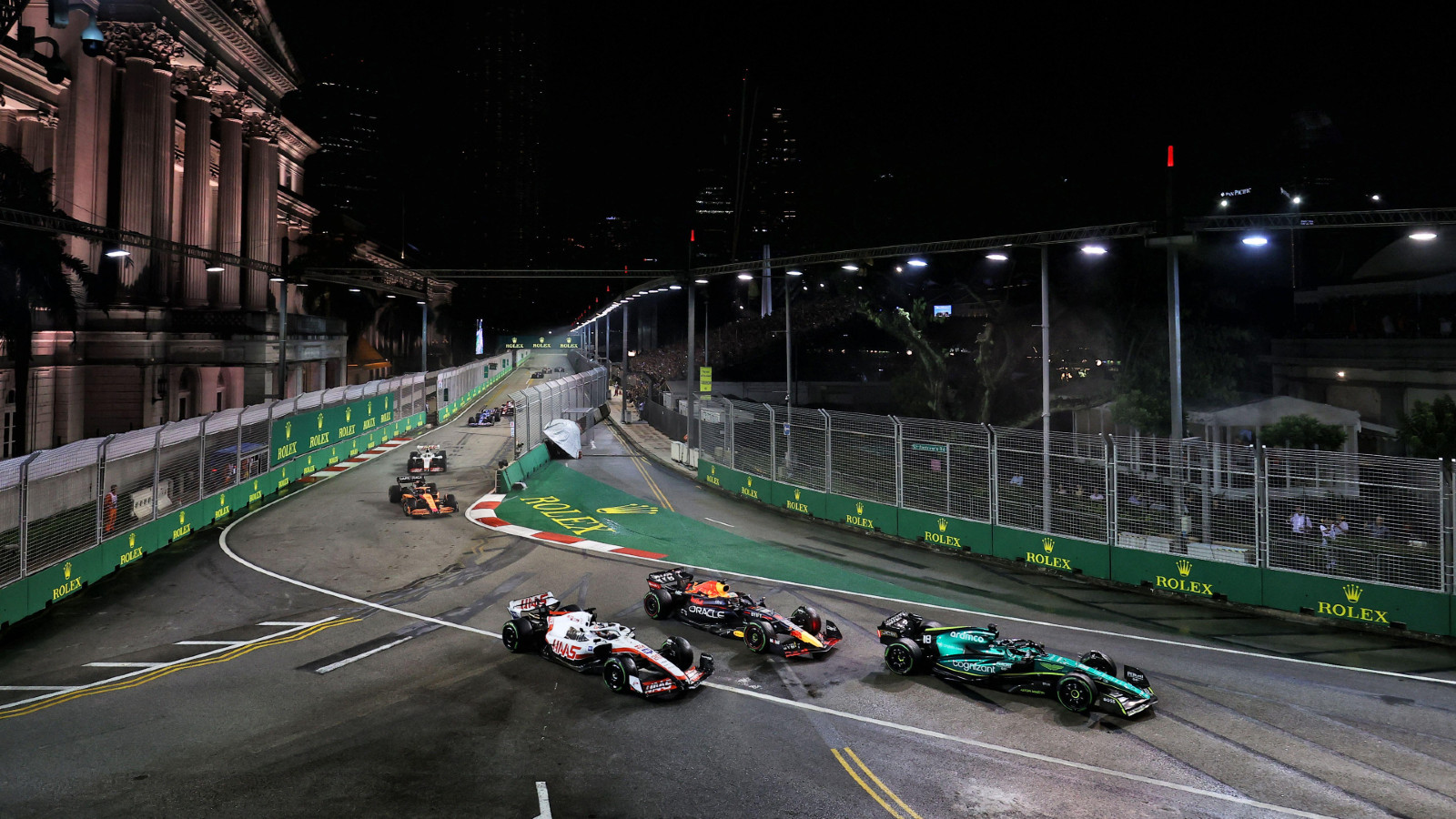 Action during the Singapore Grand Prix. Marina Bay, October 2022. Results