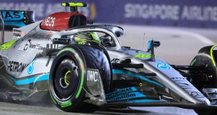 Close-up of Lewis Hamilton's Mercedes. Singapore October 2022.