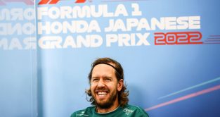Sebastian Vettel smiling at press conference. Suzuka October 2022.