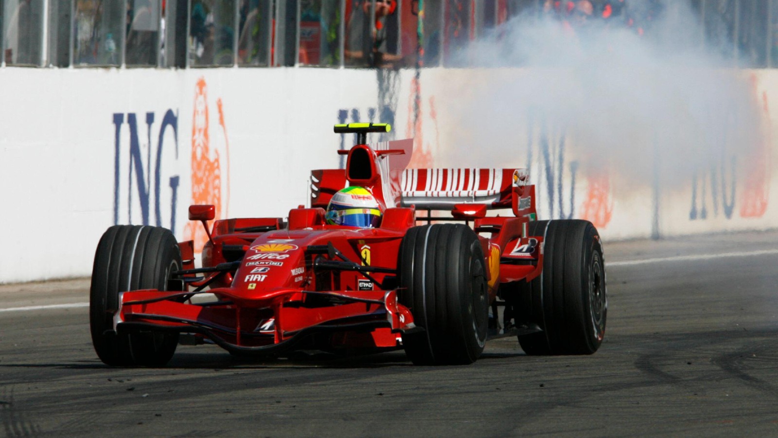 Ferrari's Felipe Massa breaks down at the 2008 Hungarian Grand Prix. Budapest, August 2008.