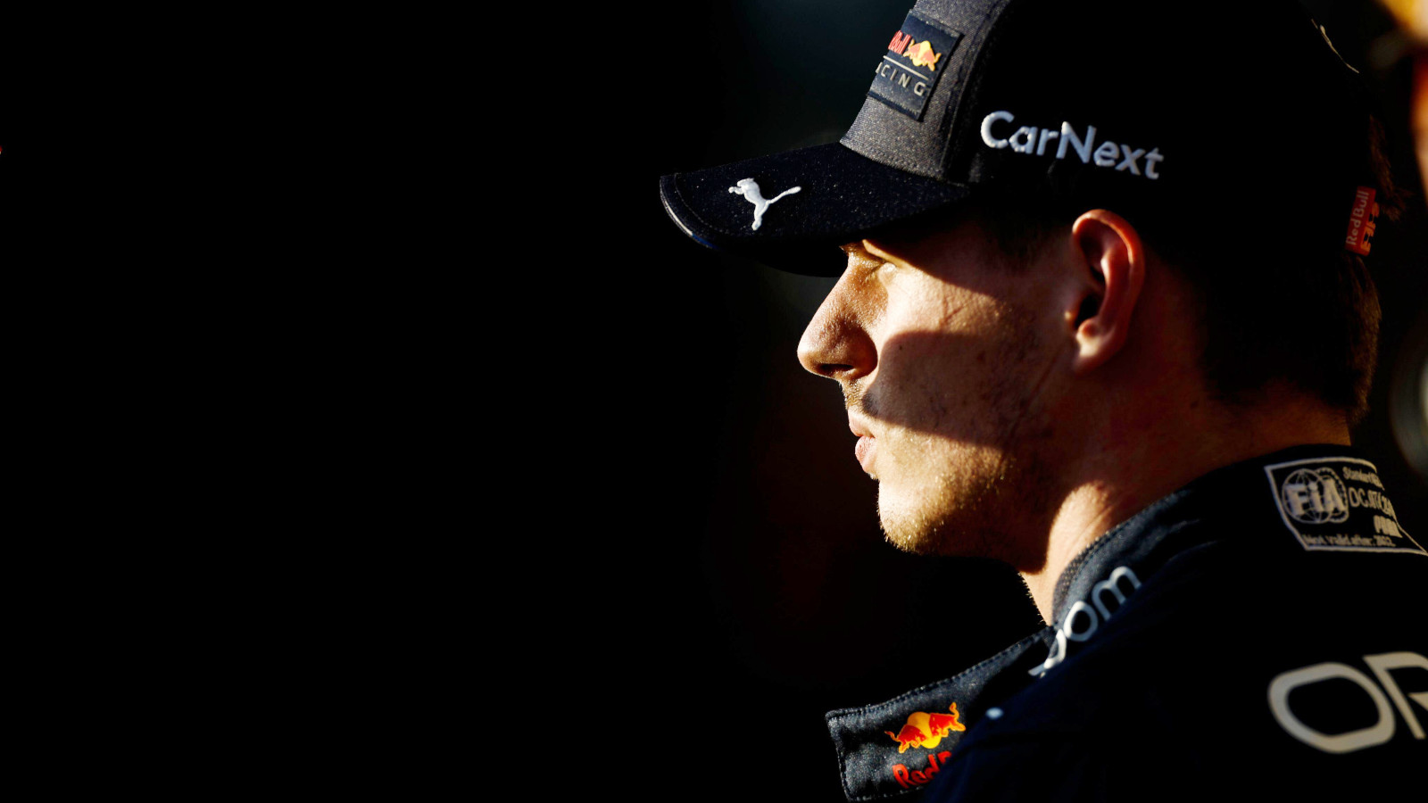 Max Verstappen in shadows. Austin October 2022