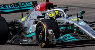 Lewis Hamilton sidepods clearly seen. Austin October 2022