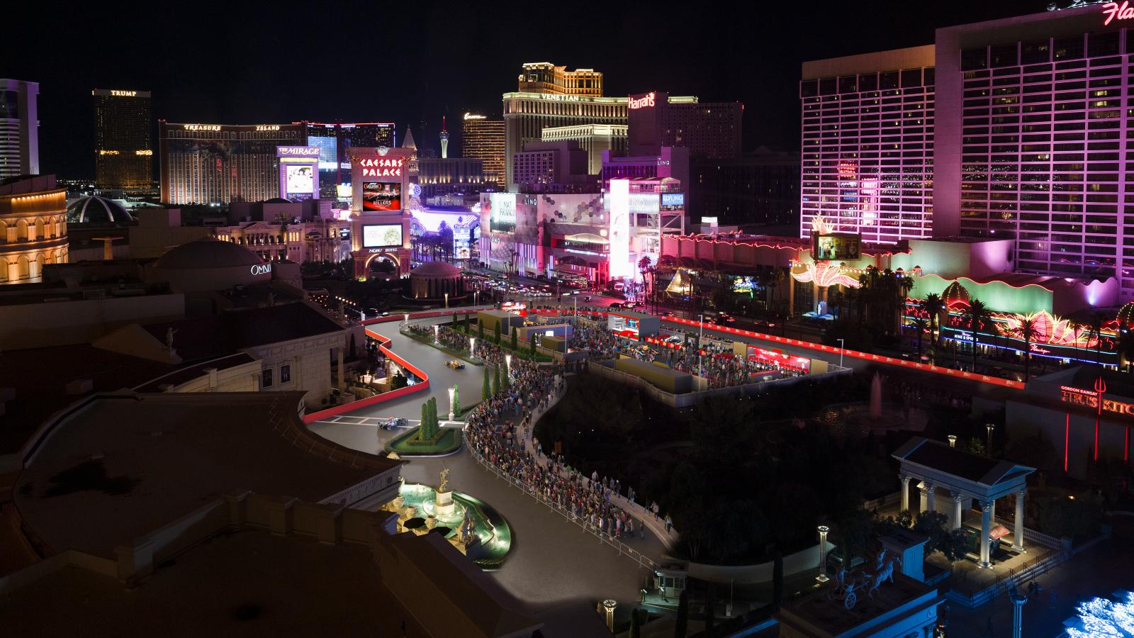 A rendering of the Formula 1 F1 Las Vegas Grand Prix.