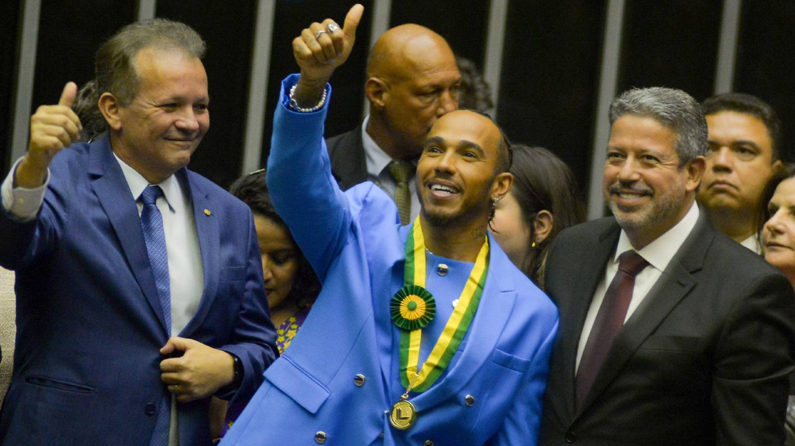 Lewis Hamilton at Brazilian citizenship ceremony. Brasilia November 2022.
