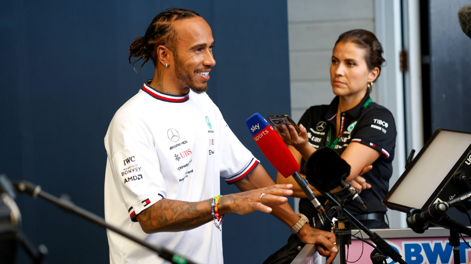 Mercedes Lewis Hamilton speaks to the media at the Brazilian Grand Prix. Interlagos, November 2022.
