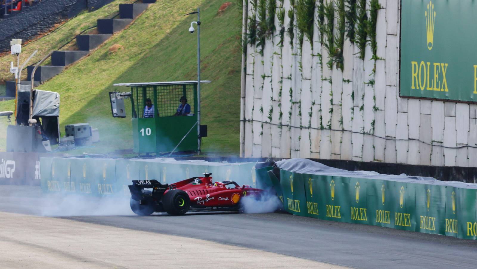 Leclerc's Brazil formation lap crash caused by electronics issue