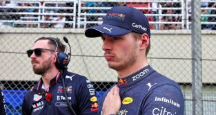 Max Verstappen on the grid. Sao Paulo November 2022.