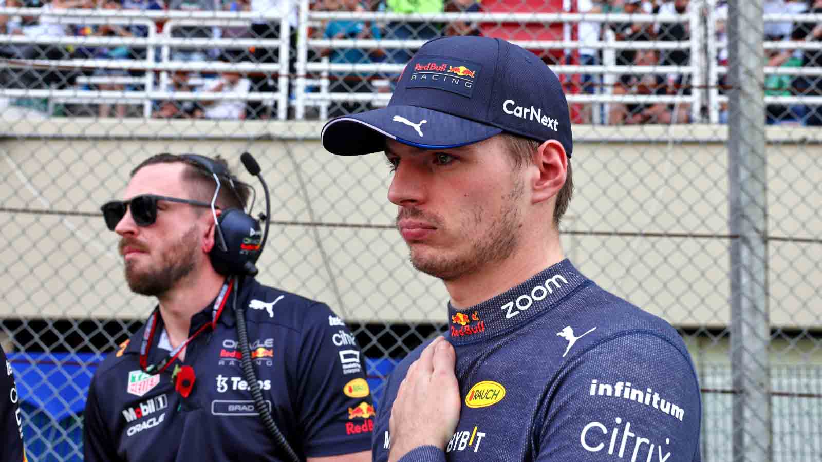 Max Verstappen on the grid. Sao Paulo November 2022.