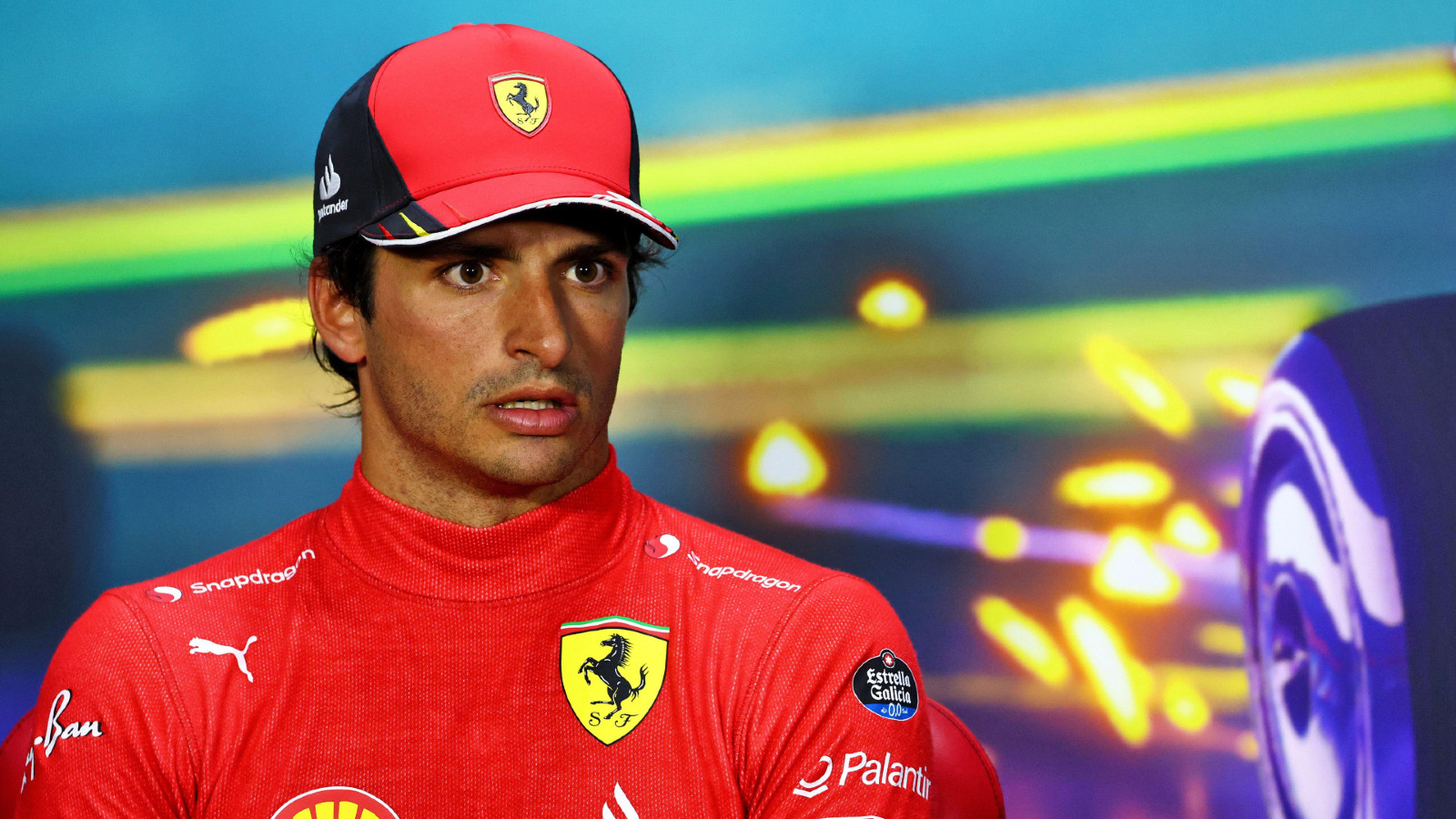 Ferrari's Carlos Sainz at the Abu Dhabi Grand Prix. Yas Marina, November 2022.