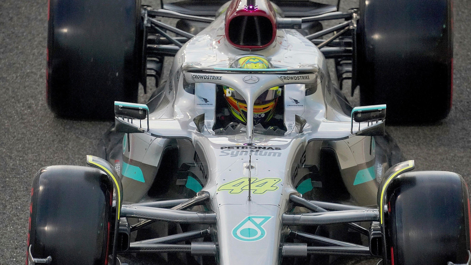 Lewis Hamilton in the Mercedes W13. Abu Dhabi, November 2022.