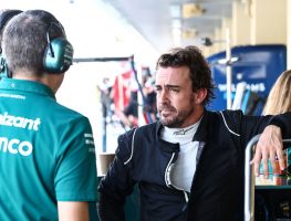 A calm relaxed Fernando Alonso speaking with Aston Martin. Abu Dhabi November 2022