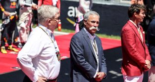 Ross Brawn with Chase Carey on the grid. Canada June 2022.
